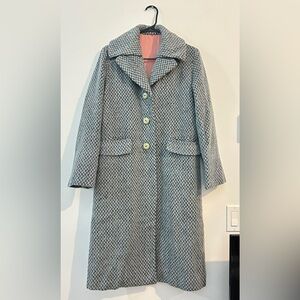 Baby blue wool vintage coat